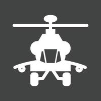 helikopter ii glyph omgekeerd icoon vector