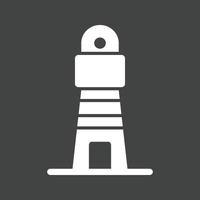 vuurtoren ik glyph omgekeerd icoon vector