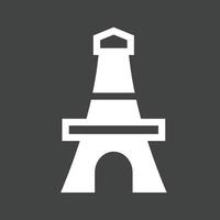 eifel toren glyph omgekeerd icoon vector