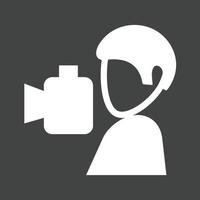 fotograaf glyph omgekeerd icoon vector