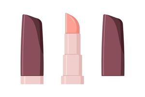 roze lippenstift bespotten omhoog. vector illustratie