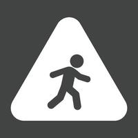 voetganger glyph omgekeerd icoon vector
