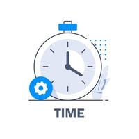 vlak ontwerp concept voor tijd beheer, gericht op, werk planning en timing vector