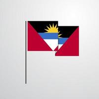 antigua en Barbuda golvend vlag ontwerp vector