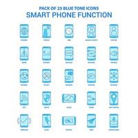 slim telefoon functies blauw toon icoon pak 25 icoon sets vector