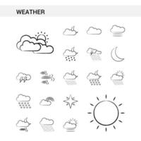 weer hand- getrokken icoon reeks stijl geïsoleerd Aan wit achtergrond vector