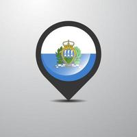 san marino kaart pin vector