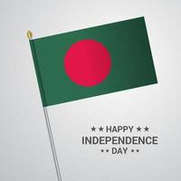 Bangladesh onafhankelijkheid dag typografisch ontwerp met vlag vector