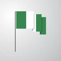 Nigeria golvend vlag creatief achtergrond vector