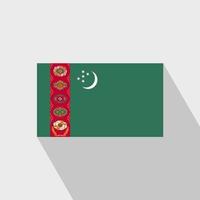 turkmenistan vlag lang schaduw ontwerp vector