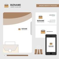 breifcase bedrijf logo het dossier Hoes bezoekende kaart en mobiel app ontwerp vector illustratie