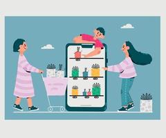 online boodschappen doen bestellen illustratie vector