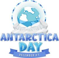 gelukkig antarctica dag poster ontwerp vector