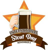 Internationale stout dag poster ontwerp vector