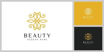 minimalistische elegant bloem roos luxe schoonheid salon, mode, huid zorg, kunstmatig, yoga en spa producten. logo Sjablonen vector