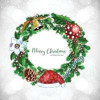 mooi artistiek Kerstmis circulaire krans decoratief kaart ontwerp vector