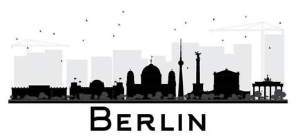 berlijn stad skyline zwart-wit silhouet. vector