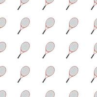 hand- getrokken naadloos patroon. tennis racket vector