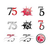 aantal 75 icoon reeks logo ontwerp vector