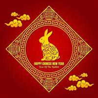 jaar van de konijn ontwerp vector. gelukkig Chinese nieuw jaar ontwerp achtergrond. vector