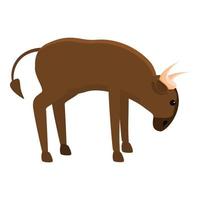 Afrikaanse wildebeest icoon, tekenfilm stijl vector