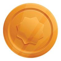 bronzen token icoon, tekenfilm stijl vector