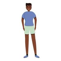 Afrikaanse geschiktheid jongen icoon, tekenfilm stijl vector
