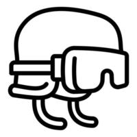 ski helm icoon, schets stijl vector