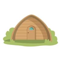 Woud hout huis icoon tekenfilm vector. glamping camping vector