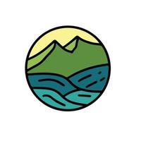 buitenshuis logo ontwerp sjabloon. strand zee icoon vector illustratie