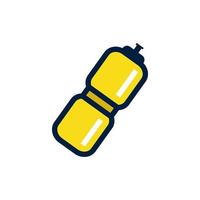 sport- water fles icoon. geel plastic fles geïsoleerd Aan wit achtergrond. vector illustratie.