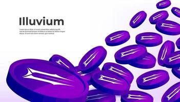 illuvium ilv cryptogeld concept banier achtergrond. vector
