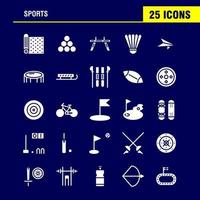 sport- solide glyph icoon pak voor ontwerpers en ontwikkelaars pictogrammen van mat sport sport- yoga biljart zwembad snooker sport vector