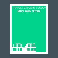 merida Romeins teather badajoz Spanje monument mijlpaal brochure vlak stijl en typografie vector