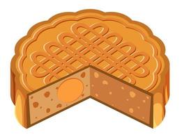 mooncake op witte achtergrond vector