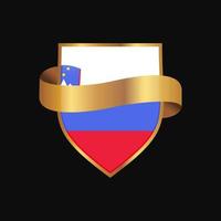 Slovenië vlag gouden insigne ontwerp vector