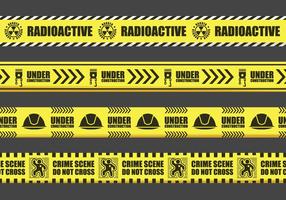 Gele Gevaar Tape Sign Vectoren