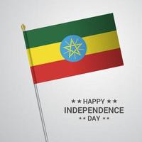 Ethiopië onafhankelijkheid dag typografisch ontwerp met vlag vector