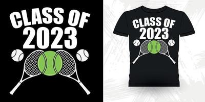 senior klasse van 2023 professioneel tennis speler grappig retro wijnoogst tennis t-shirt ontwerp vector