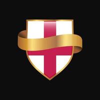 Engeland vlag gouden insigne ontwerp vector