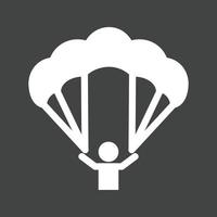 paragliden glyph omgekeerd icoon vector