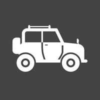 safari jeep glyph omgekeerd icoon vector