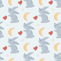 schattig kinderen patroon met konijnen vector