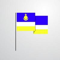 buryatië golvend vlag ontwerp vector