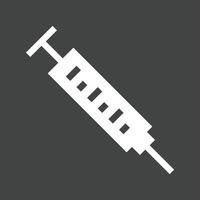 injectiespuit glyph omgekeerd pictogram vector