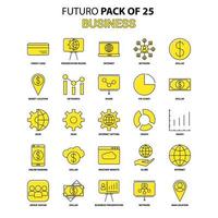 bedrijf icoon reeks geel futuro laatste ontwerp icoon pak vector