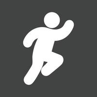 rennen persoon glyph omgekeerd icoon vector