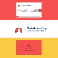 mooi longen logo en bedrijf kaart verticaal ontwerp vector
