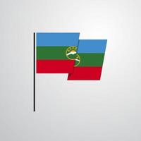Karachay chekessia golvend vlag ontwerp vector