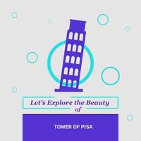 laten we onderzoeken de schoonheid van toren van Pisa Italië nationaal oriëntatiepunten vector